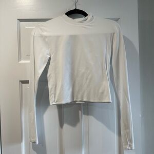 Women's White Long Sleeve Top